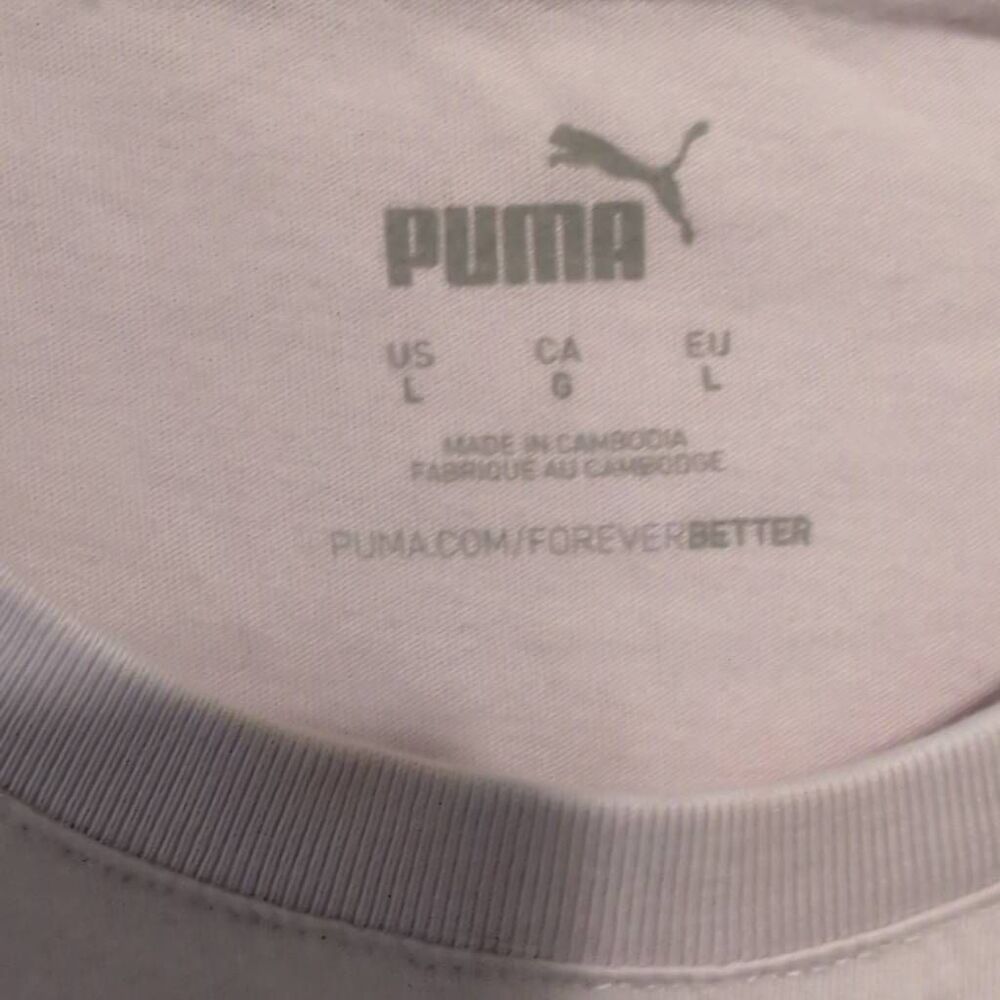 Puma Women's Size L Crewneck Casual Tshirt Tee Pink Purple Floral - Picture 2 of 4
